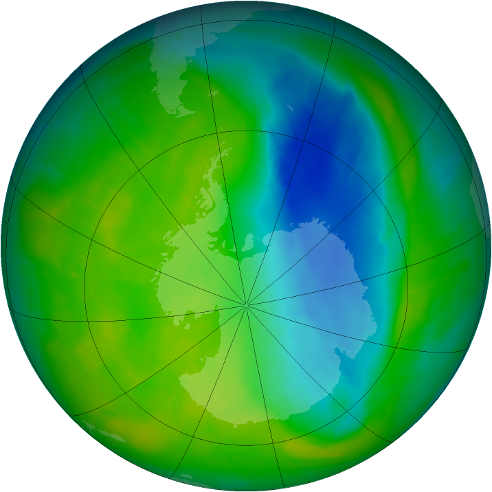 Antarctic ozone map for 29 November 2014